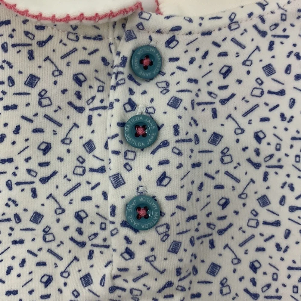 Matilda Jane Baby Girl Crafty Collared Romper 6-12 Months Peter Pan Collar